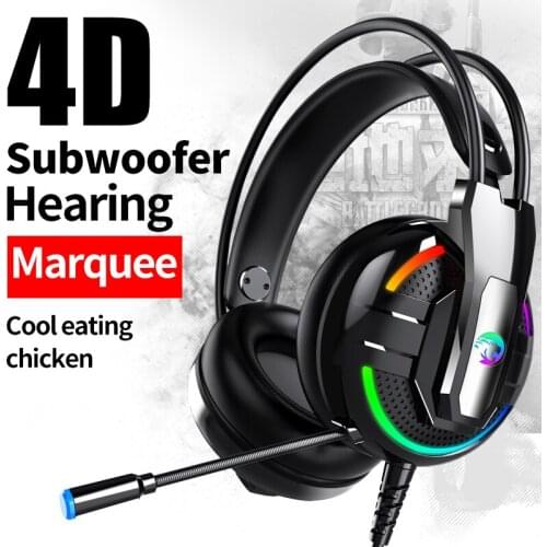 DDJ A18 Wired Gaming Headsets USB 3.5mm Wired RGB Light Headphones Surround Sound With Microphone For Tablet Laptop PS4 PC Gamer