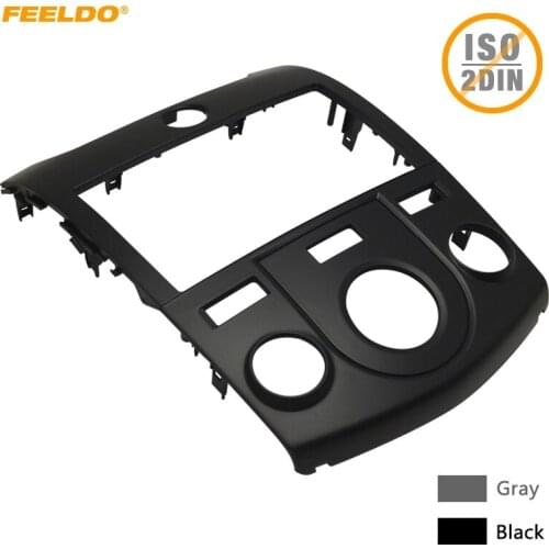 FEELDO Gray/Black Car Radio Fascia Frame For KIA Forte(09-12)/Cerato(09-12)/Naza Forte Manual AC Dashboard Panel Trim #5177