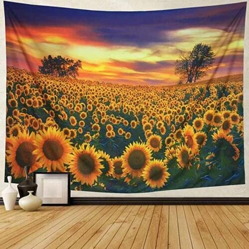 Sunflowers Tapestry Wall Hanging Hippie Wall Tapestry Bedspread Bedroom Bar Background Wallpaper Landscape Tapestries Blanket