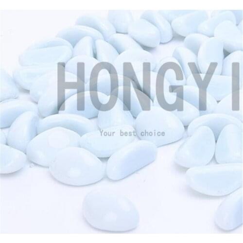 HONGYI 1 piece mini fish tank decoration stone aquarium landscaping cashew glass beads ornaments stone blue green white