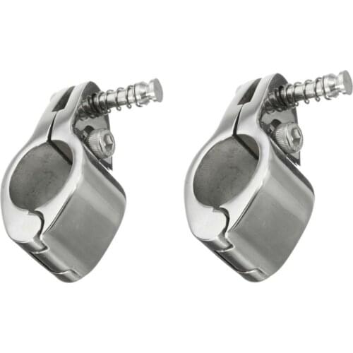 2 Pcs Jaw Slide Hinged 22mm 7/8" Bimini fitting Top Stainless Steel Marine Hardware