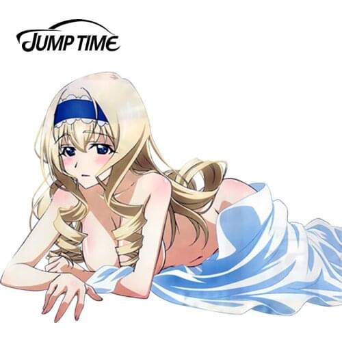 JumpTime 13cm x 9.5cm Car-Styling Vehicle Anime Infinite Stratos Cecilia Alcott Creative Car Stickers Waterproof Accessories
