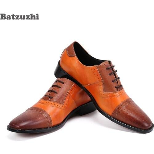 Batzuzhi Oxfords Classic Leather Business Shoes Men Formal Leather Dress Shoes for Men Handsome Chaussures Hommes, Big Sizes 12