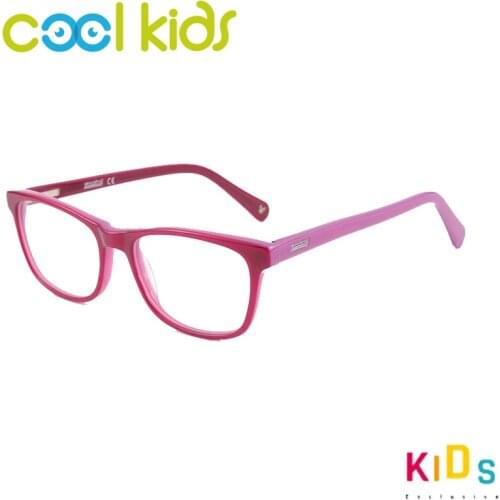 COOL KIDS Kids Boys and Girls Acetate Glasses Frame Pink/Red Color Fashion Eyeglasses Anti-Blue Myopia Eyewear Frames
