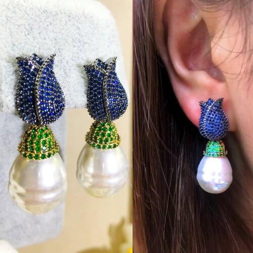 Missvikki Luxury Natural big pearl Drop Earrings for Women Bridal Wedding Party Jewelry Trendy Charm High Quality Accessories