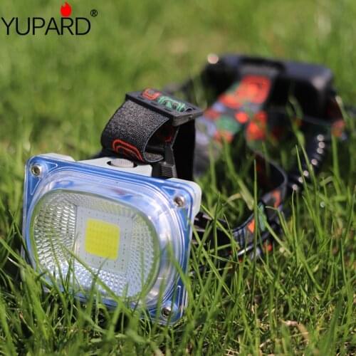 Outdoor COB LED camping Portable Headlamp USB charging Fishing headlights flashlight Red & Blue Warning Headlights