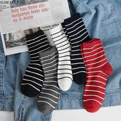 Summer high Quality Harajuku chaussette Style Weed Japanese Stripe Crew Socks For Women Mens Cotton Hip Hop Socks Man