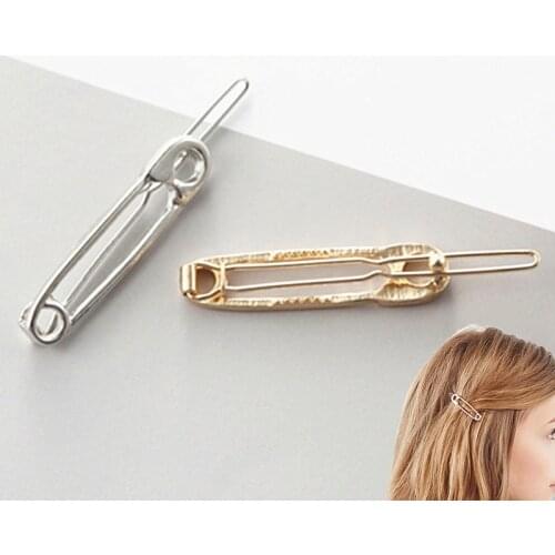 New Fashion Europe And The United States Accesorios Para El Pelo Simple Metal Pin Hairpin Girls Vintage Gold Color Hairpin