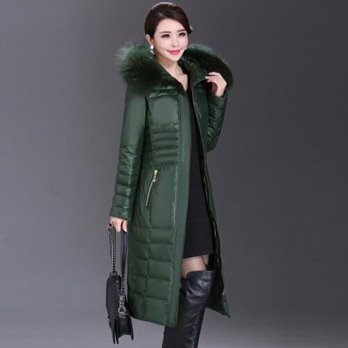For mother clothing ultra long paragraph quinquagenarian over-the-knee down coat female slim thickening plus sizeM-5XL
