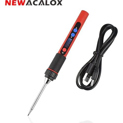 NEWACALOX USB 10W DC 5V Soldering Iron 5pc Stainless Steel Welding Tips I/K/BCS/2C/2.4D Special for PX-988USB Soldering Iron