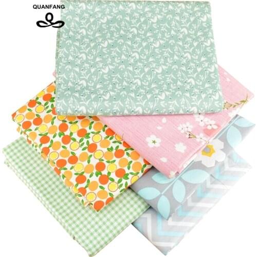 QUANFANG 6pcs/Lot RO 50x160cm/piece,Printed Twill Cotton Fabric For Patchwork,DIY,Quilting Sewing,Tissue,Baby ,Children Material