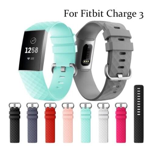 Durable Watch Band straps for Fitbit Charge 3 strap on Fit Bit Charge 3 Charge3 Wrist Silicone watch belt Bracelet Accessories
