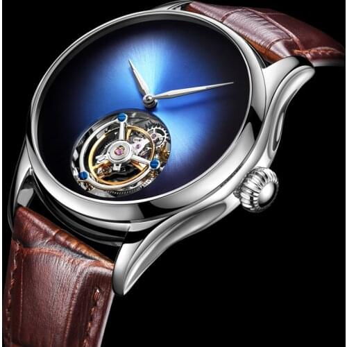 GUANQIN automatic watch for men sapphire skeleton watch dial white waterproof luminous numberless square dial metal band