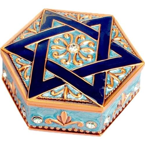 Vintage Hexagon jewelry storage box Organize Holder Ring Box Necklace Bracelets Earrings mini Jewelry Storage box
