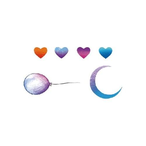 61MM×32MM Love Waterproof Tattoo Sticker Eyebrow Sticker Girl Crescent Balloon Tattoo Artist Joint Name