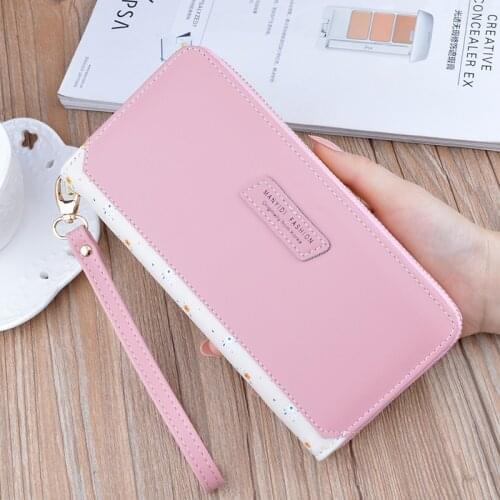 Floral Women Leather Splicing Long Tassel Wallets Female Patchwork Zipper Coin Purses Luxurious Credit Card Holder Clutch Bag