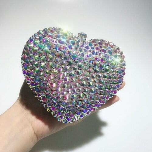 Woman Dazzling AB diamond Clutch purse Minaudiere Bags Women Crystal Evening Bag Wedding Party Purses and Handbags Dinner Bag