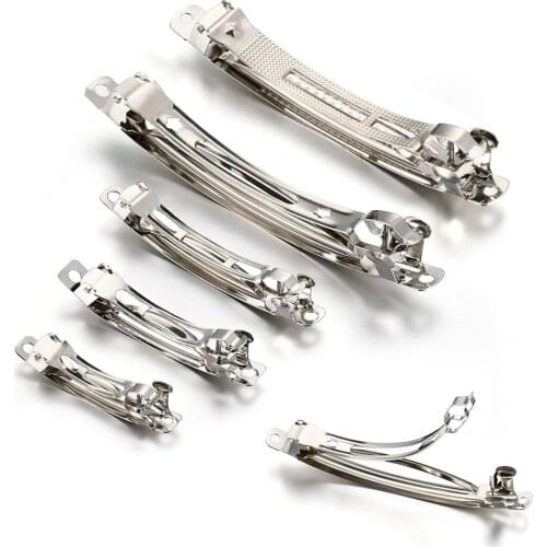 10pcs French Barrette Spring Hair Clips Automatic Clip Blank Bow Hairpin Base for Jewelry Making DIY Hair Accessories Supplies