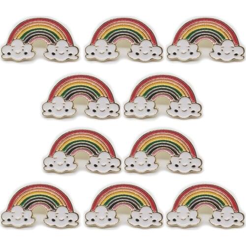 10pcs Cute Rainbow Brooche Enamel Pins Backpacks Vintage Badges Jewelry Gifts For Friends Brooches For Womens clothing