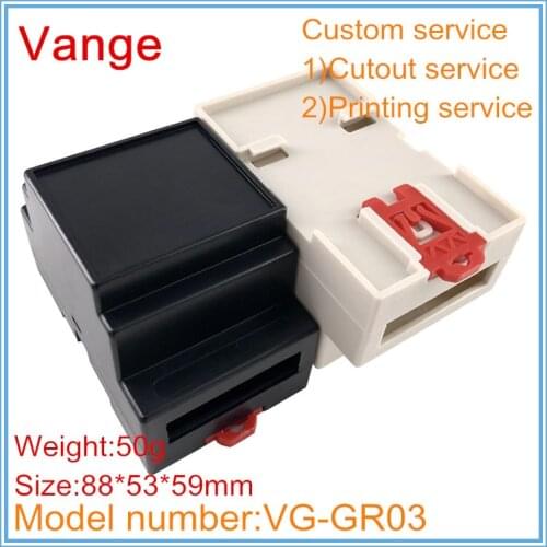 2pcs/lot beige color extruded mould case ABS material plastic instrument box diy 88*53*59mm for din rail product