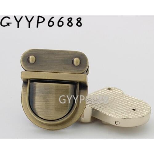20sets 4 colors 38*44mm metal tongue shape durable press lock for diy leather bag replace accessories free shipping