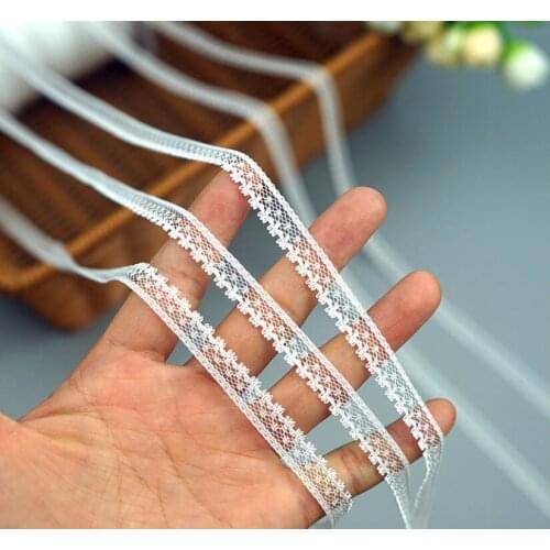 20 Yards/lot Thin Cute White Black Lace Trim Embroidery Sewing Lace Fabric Ribbon DIY Garment Accessories 7mm Width