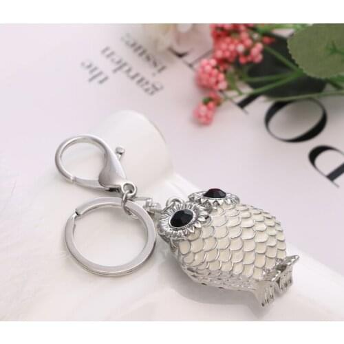 2018 NoEnName_Null New fashion cute beige fat owl bag key ring birthday party gift free shipping