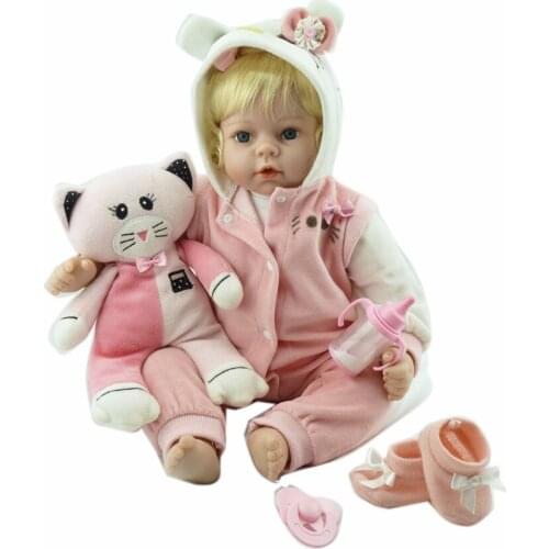 55cm Silicone Reborn Baby Doll Toys 22inch Princess Toddler bebe baby infant collectible doll Brinquedos play house toys girl