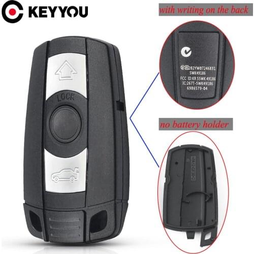 KEYYOU With/Without Battery Holder For BMW E60 E90 E91 E70 E71 E72 E82 E88 E92 E89 E87 For 1 5 3 6 Series 3 Button Car key Case