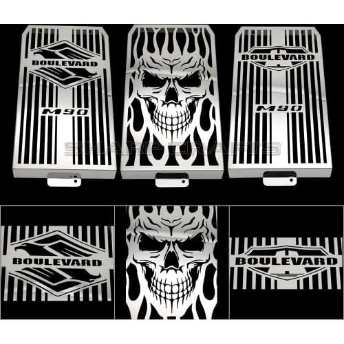 Motorcycle Parts Steel Radiator Cover Bezel Grille Guard Protector For Suzuki Boulevard M90 / Intruder VZ1500 Skull Bird Badge