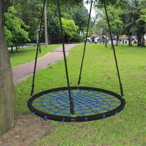 Children Round Nest Swing Indoor Outdoor Hanger Children Net Rope Stout Swing Baby Swing Hanging Chair Diameter 100cm