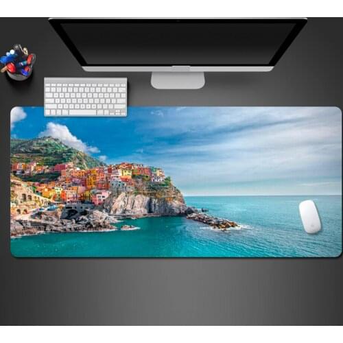 Hot Mouse Pad Enthusiastic Seaside Town Print Rubber Mouse Mat Office Computer Keyboard Mousepad Game Accessories Mouse Pad