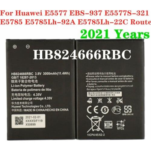 HB824666RBC Battery For Huawei EBS-937 E5577 E5577S-321 E5785 E5785Lh-92A E5785Lh-22C Wifi Router 3000mAh Replacement Batteries