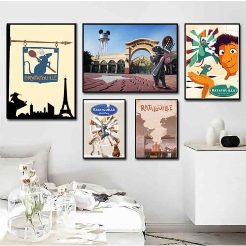 Rat Chef Cartoon Canvas Poster Wall Art Kids Room Canvas Paintings Cafe Bar Modular Home Art Decor Pictures