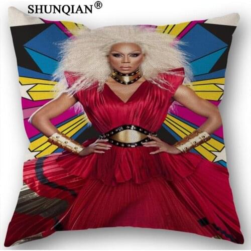 Linen Cotton Pillowcase RuPauls Pillow Cover Home Textiles Decorative Pillowcase Customize Gift 45x45cm one side