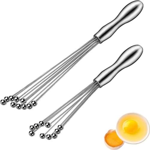 Mini Whisk Stainless Steel Balls 10 Inch And 12 Inch Whisk Manual Mixer Whisk Stain-resistant Mixer Whisk