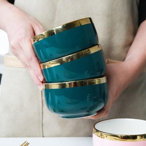 Bowl ceramic small bowl good-looking rice bowl soup bowl noodle bowl Nordic bowl single household light luxury ins tableware