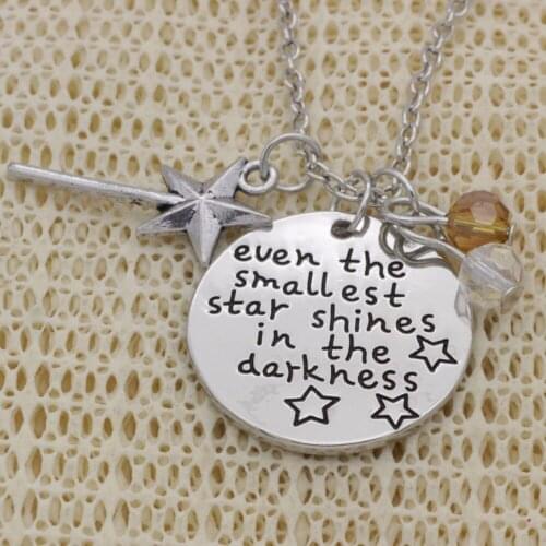 Fashion Necklace magic star Even the smallest star shines in the darkness crystal Alloy Necklace Chains Jewerly For Women N2018