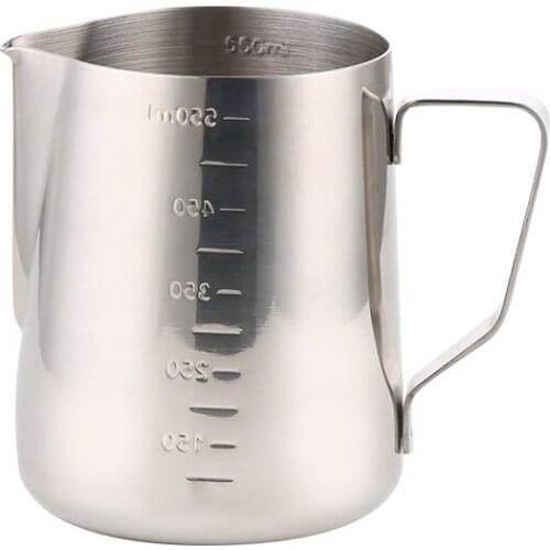 304 stainless steel pointed nip milk pot coffee latte foam cup pitcher flared scale garland cup