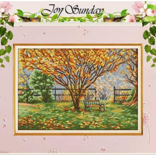 Fallen leaves Scenery painting counted 11CT 14CT Cross Stitch Set DIY Chinese Cross-stitch Kits Embroidery Needlework Home Decor