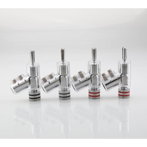 12pcs Hi-End Rhodium Plated LOCK SPEAKER CABLE BANANA PLUG CONNECTOR