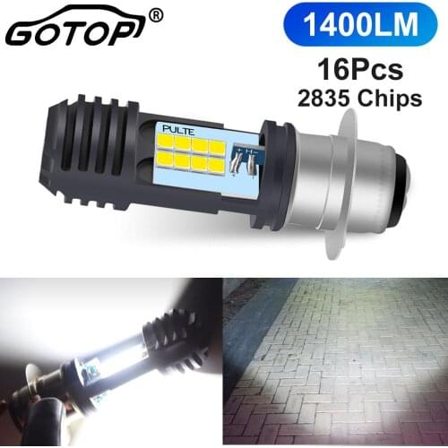P15D H6M Motorcycle Headlight Bulb 16SMD 2835 Chips 4000LM Motorcycle Scooter High Low Beam Motorbike Headlight Moto DRL Lights