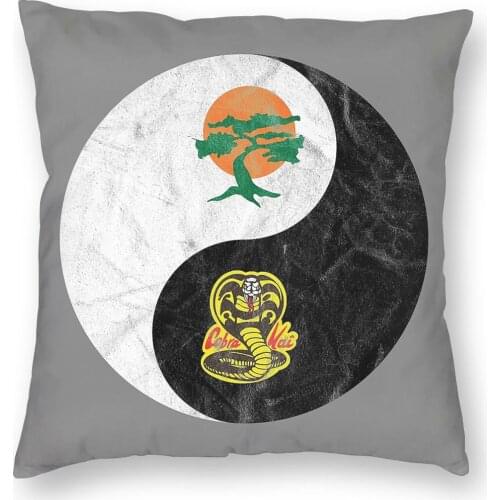 Miyagi-Do Cobra Kai Yin-Yang Design Throw Pillow Cover Cushions for Sofa Karate Kid Judo Dojo 45*45cm Pillowcover Home Decor