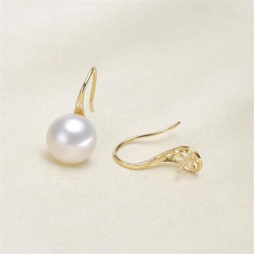925 Silver Pearl Beads Stud Earrings Setting Base Diy Jewelry Making Findings&Components