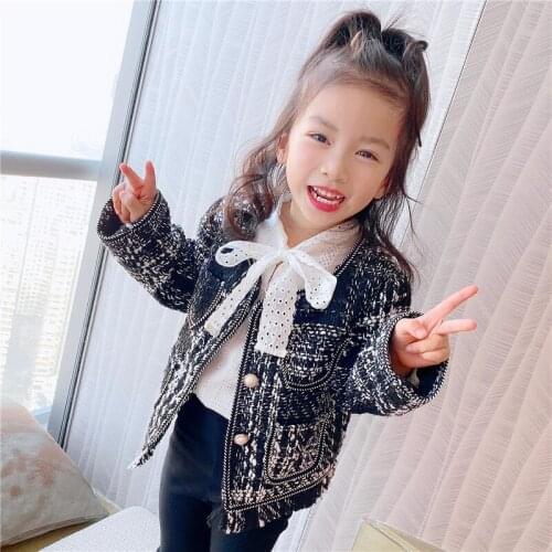 Woolen Coats Girl Winter Jackets Short Design 2021 Autumn New Children Fashion Woolen Jackets Coat Girl Princess Outwear
