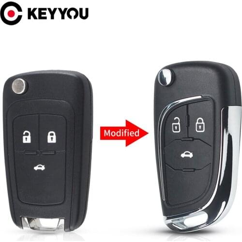 KEYYOU 10pcs Modified Flip Folding Remote car Key Shell For Chevrolet Cruze Epica Lova Camaro Impala 2/3/4/5 Button HU100 Blade