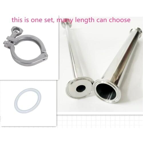 SS304 OD 2" 51MM Sanitary Spool Tube With 64MM Ferrule Flange+Moonshine+Tri Clamp Pipe Fittings Length 4"/6"/8"/12"/18"/24"