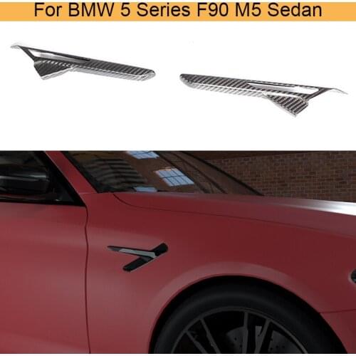 Dry Carbon Car Front Side Air Vent Hole Covers for BMW 5 Series F90 M5 Sedan 4 Door 2018-2020 Side Air Flow Fender Vents Trims