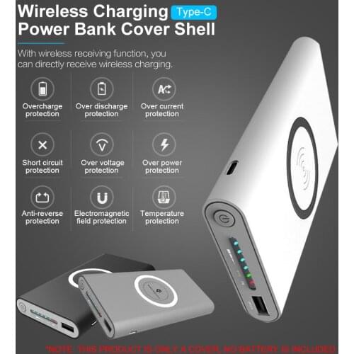 TYPE-C interface Power Bank Cover Wireless Charging Power Bank Cover Shell