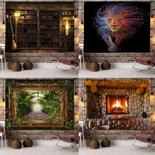 Vintage Tapestry Wall Hanging Digital Printing Beach Carpet Background Cloth Bedside Valance Tapes Home Bedroom Art Carpet Decor